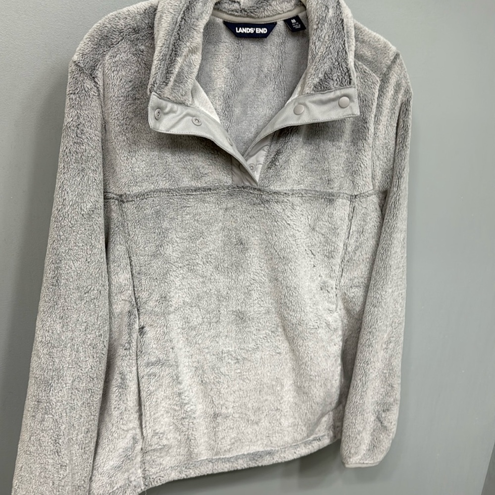 NWOT Lands End Pullover - teddy bear fuzzy and sooo comfy! 🧸. NWOT